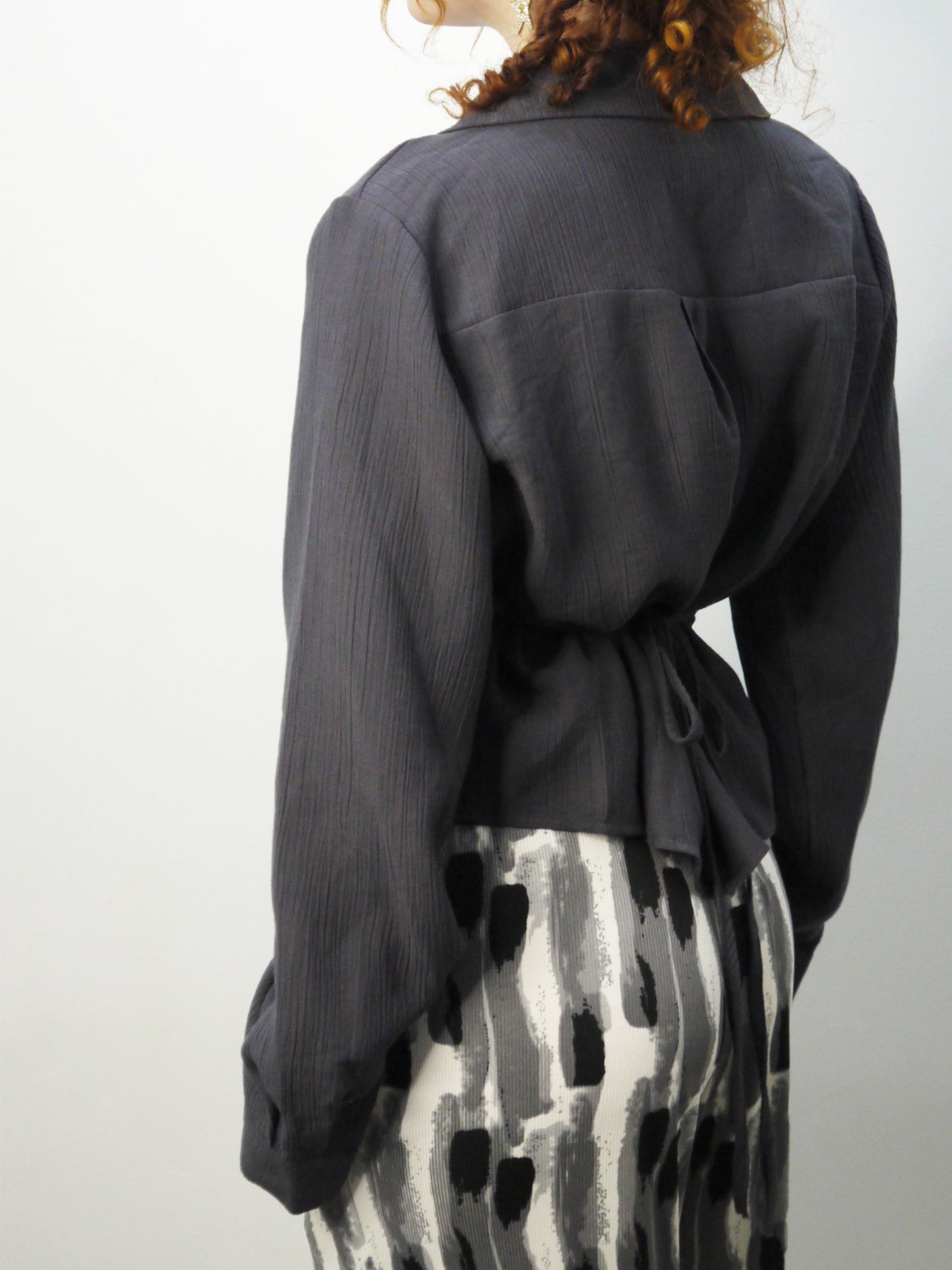 side button long slv blouse