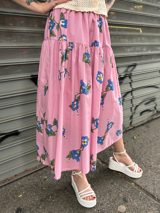 printed midi skirt