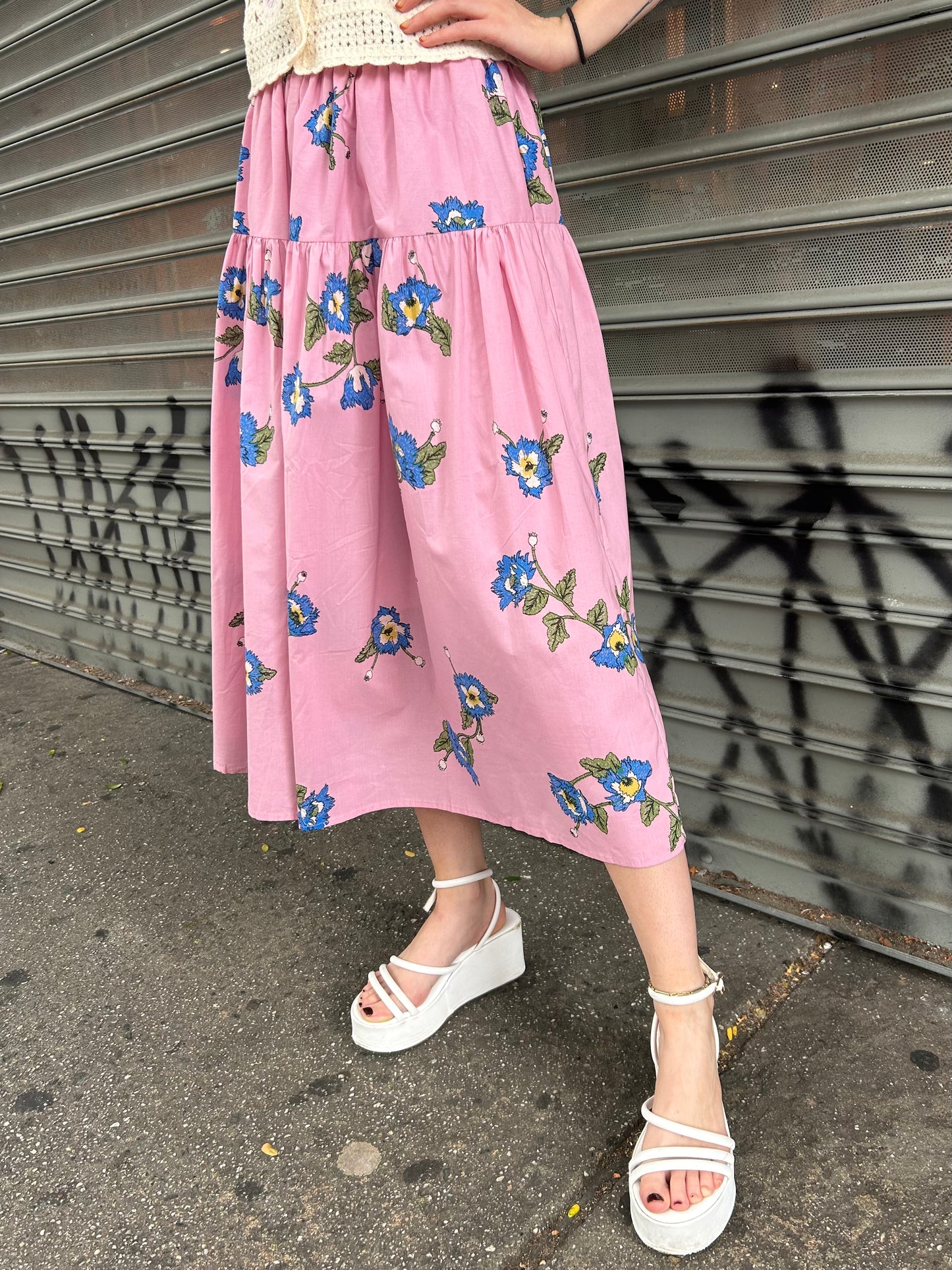 printed midi skirt