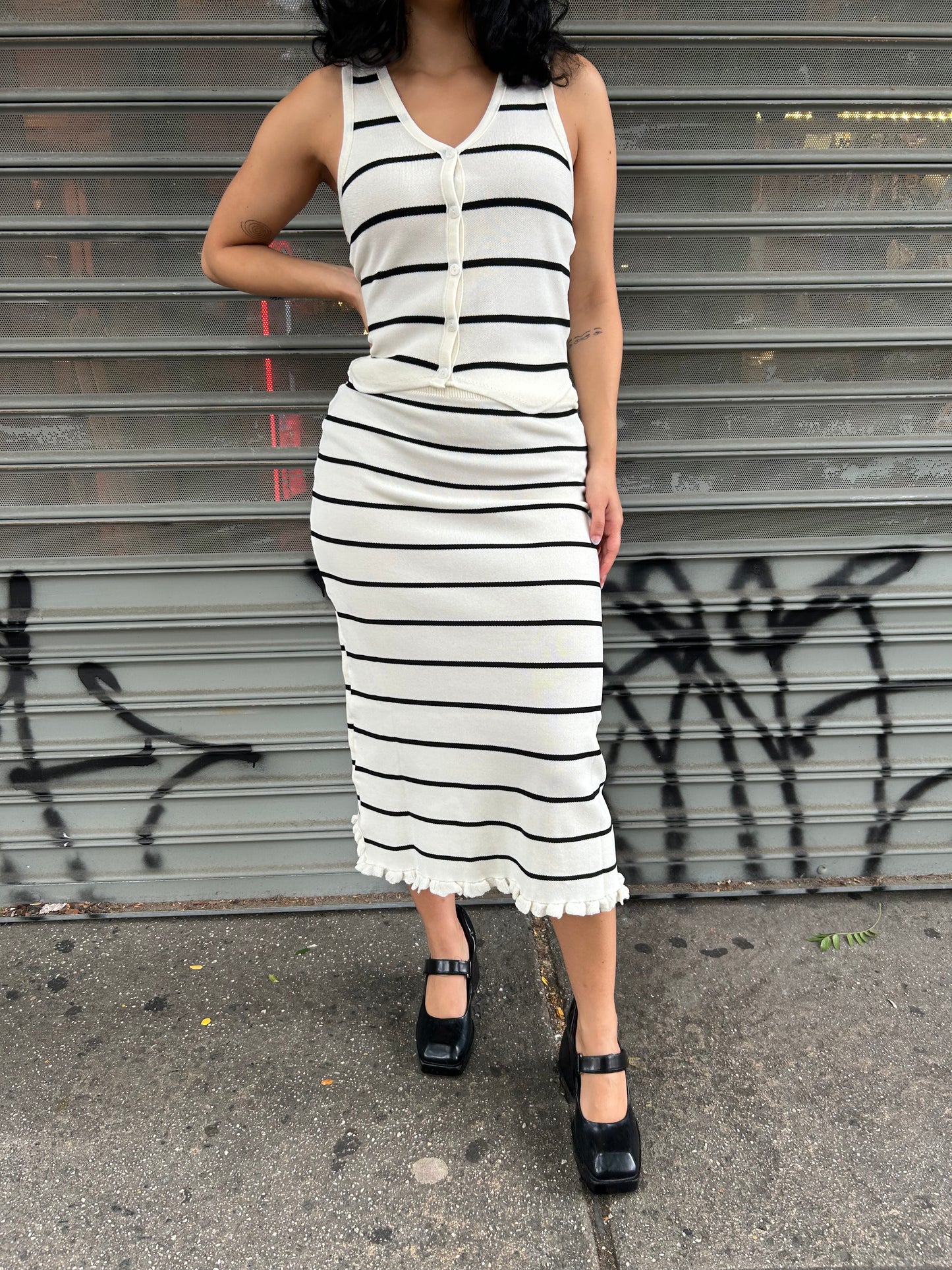stripe tank w long skirt set