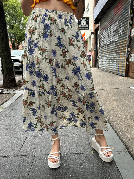 floral long skirt