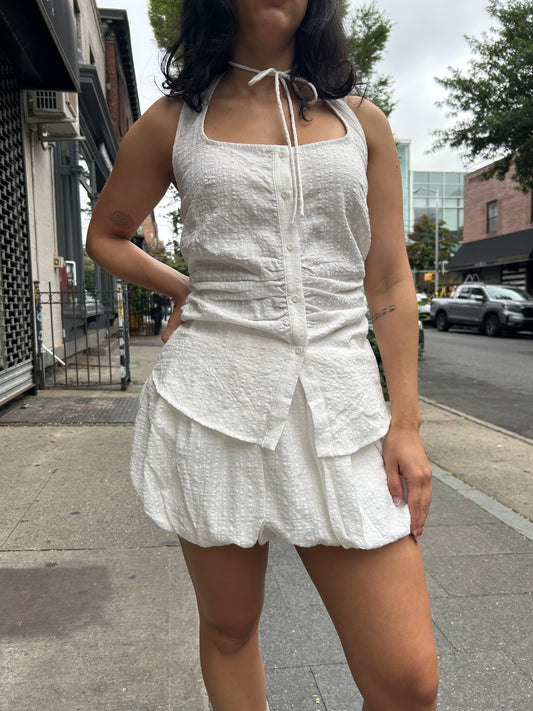 halter tank w skirt set