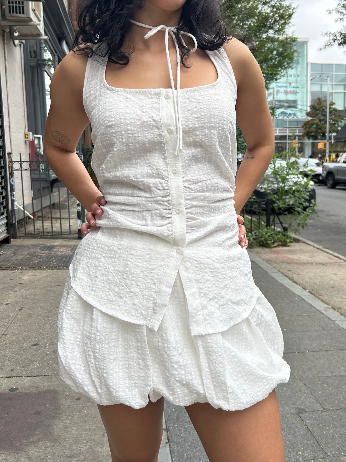 halter tank w skirt set