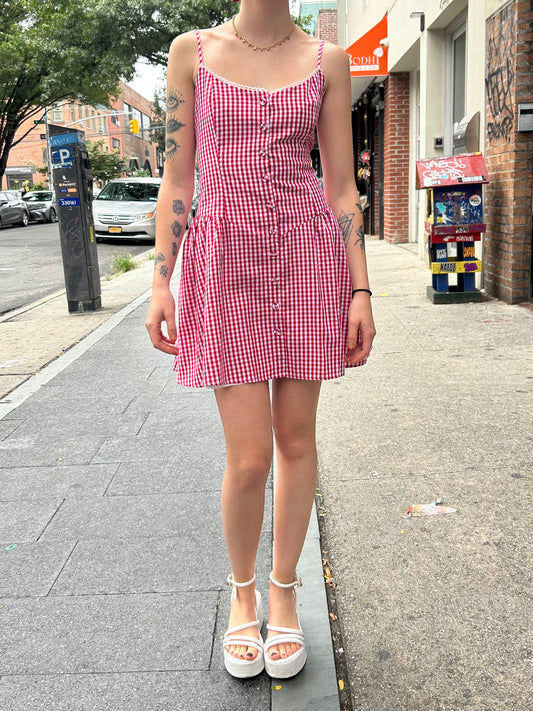 checkered mini dress