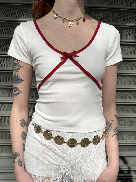 contrast trim s/s tee