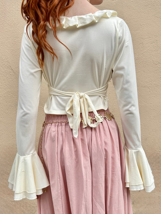 ruffle neck knit tee