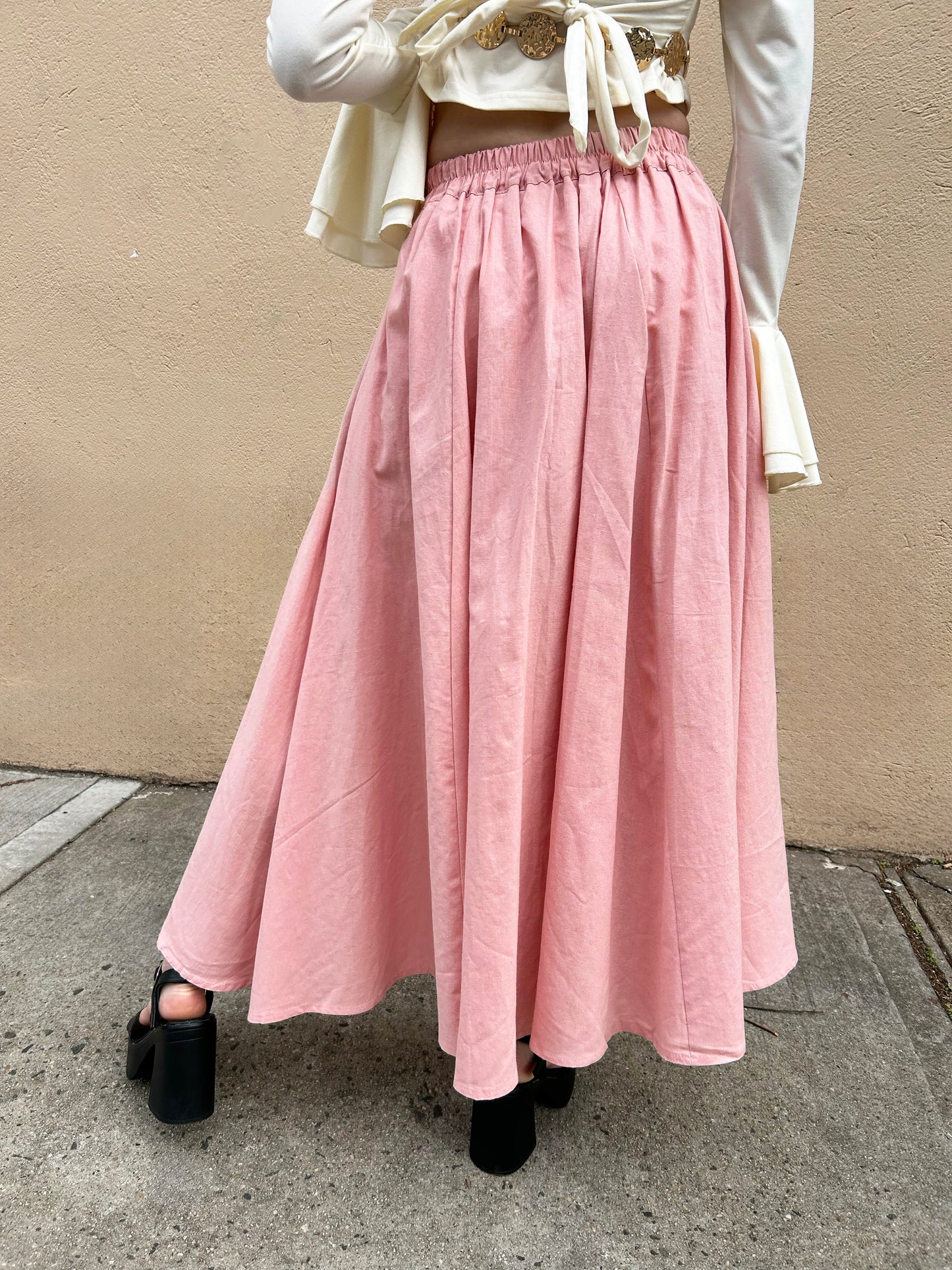 linen long skirt
