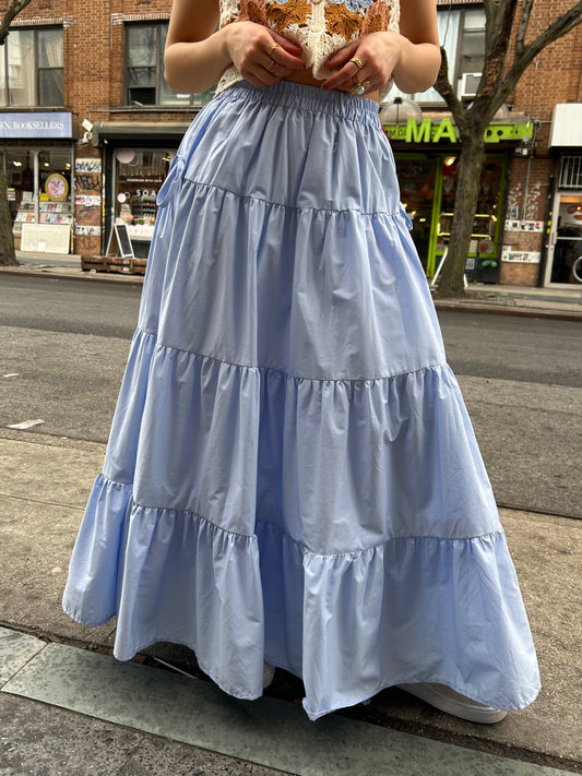 ribbon detail long skirt