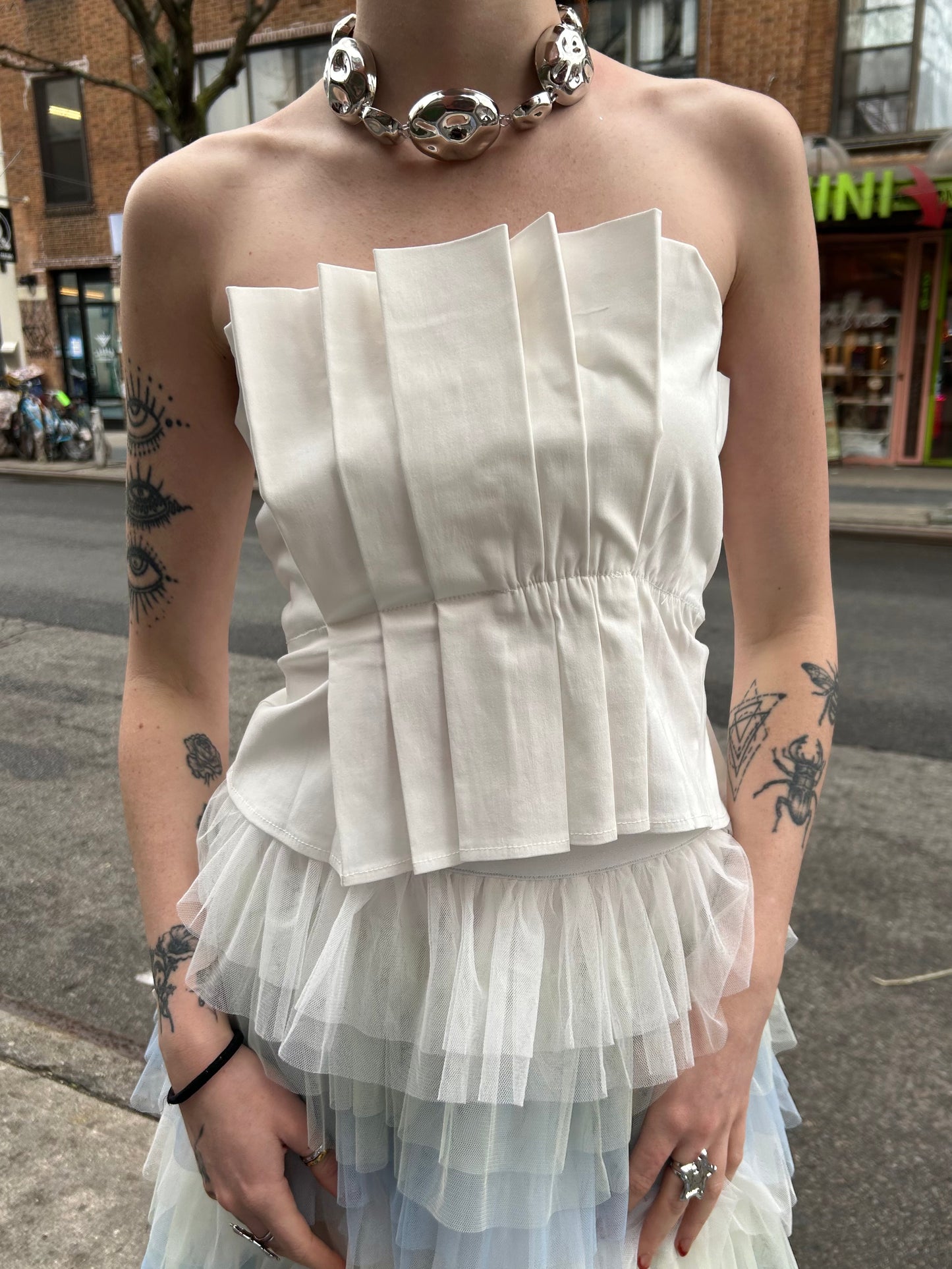 strapless structured top