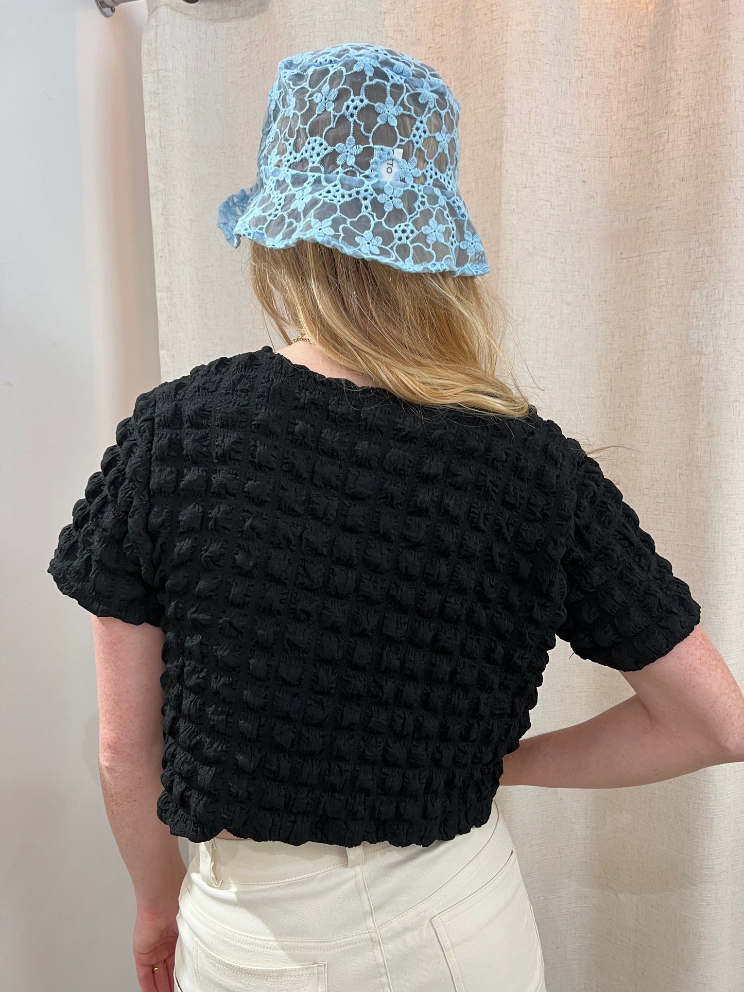 textured blouse
