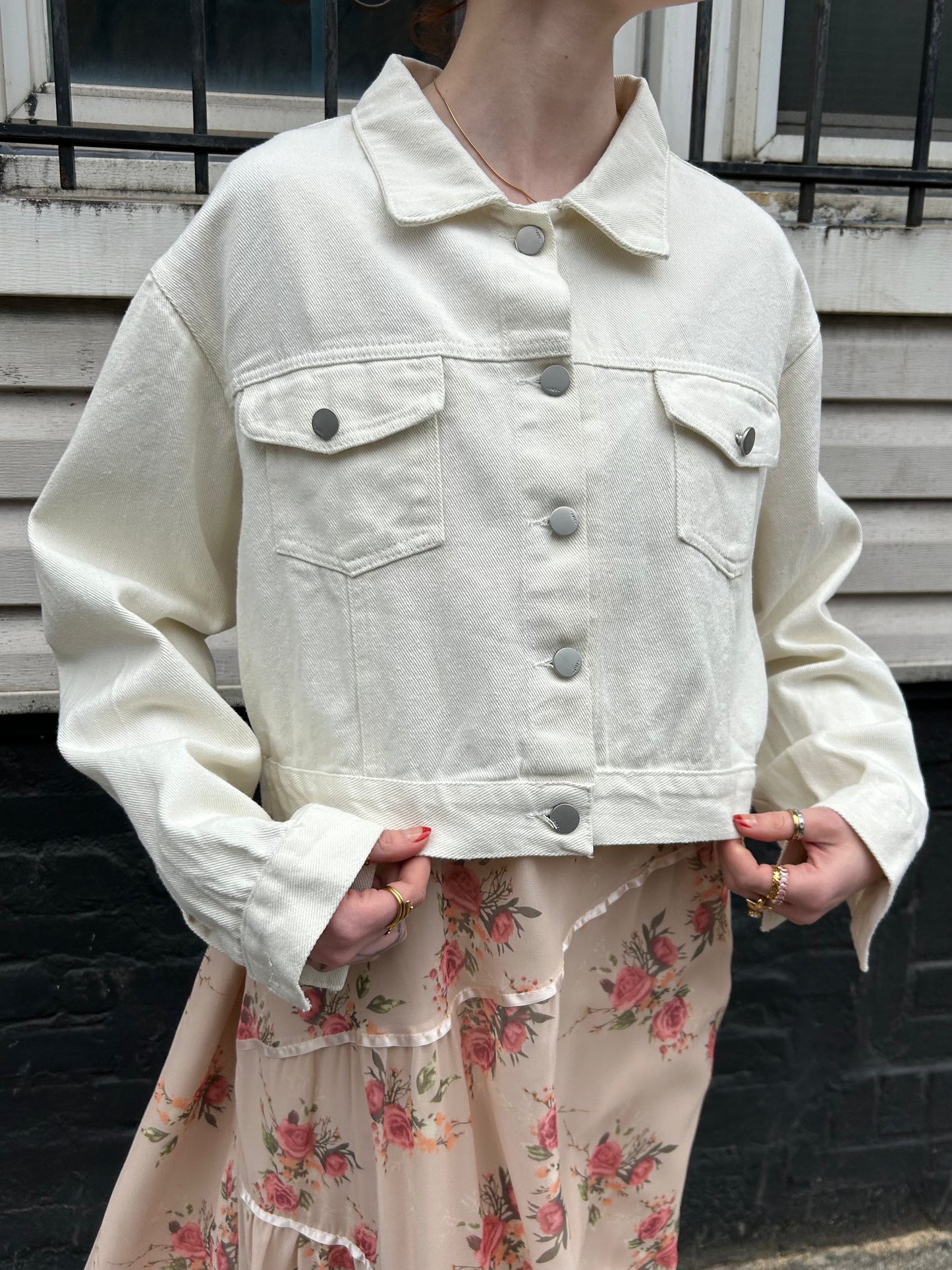 cropped button up jacket