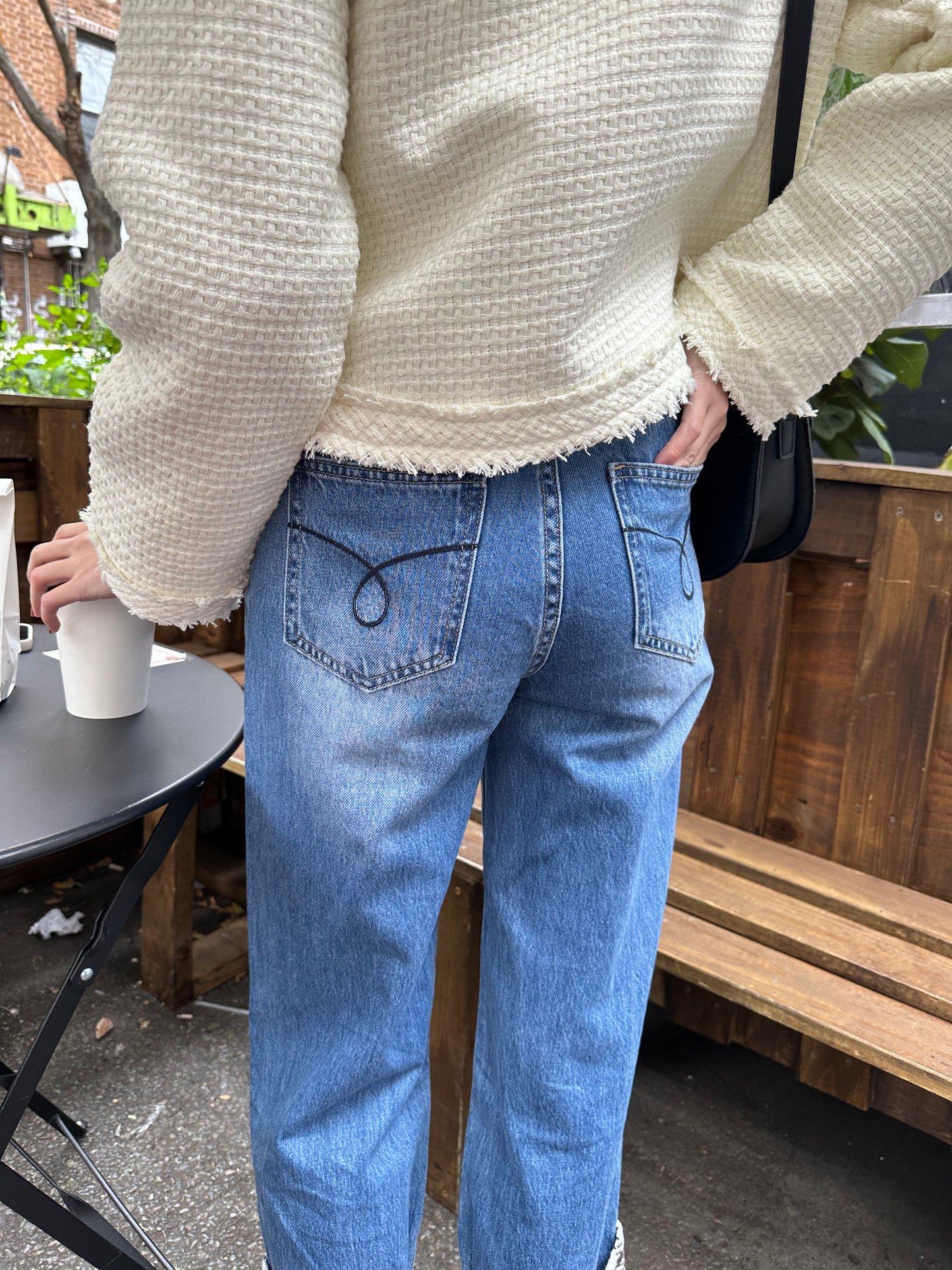 bottom trim detail denim pant