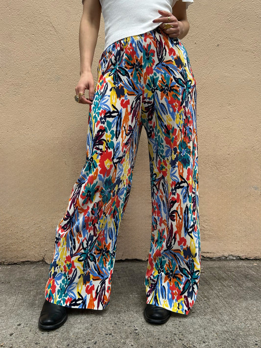 floral pleated casual pant