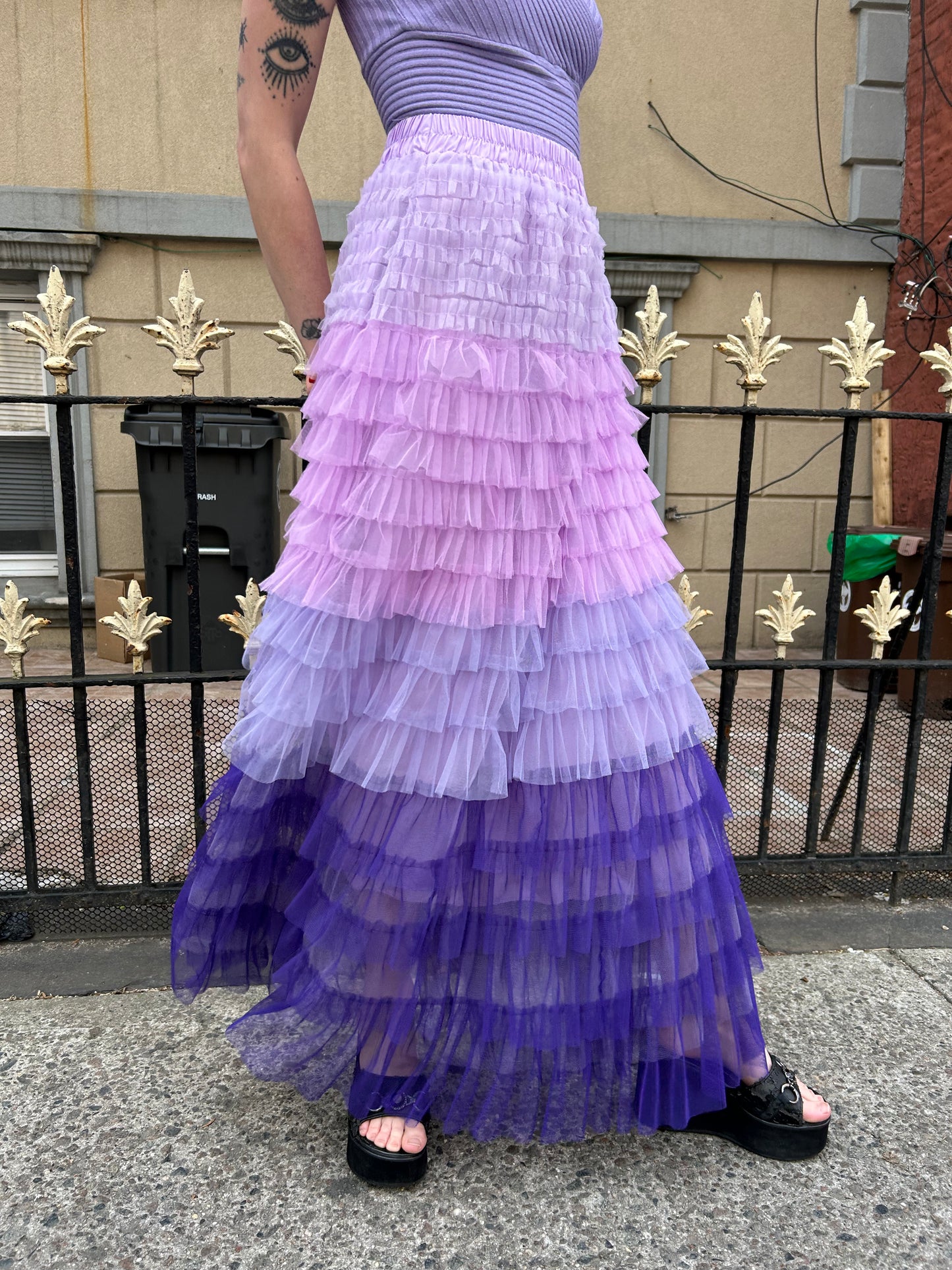 2 toned multi tiered skirt