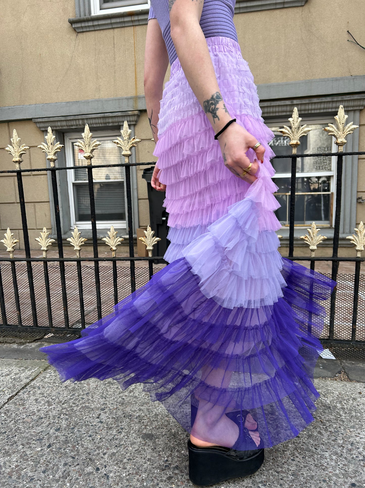 2 toned multi tiered skirt