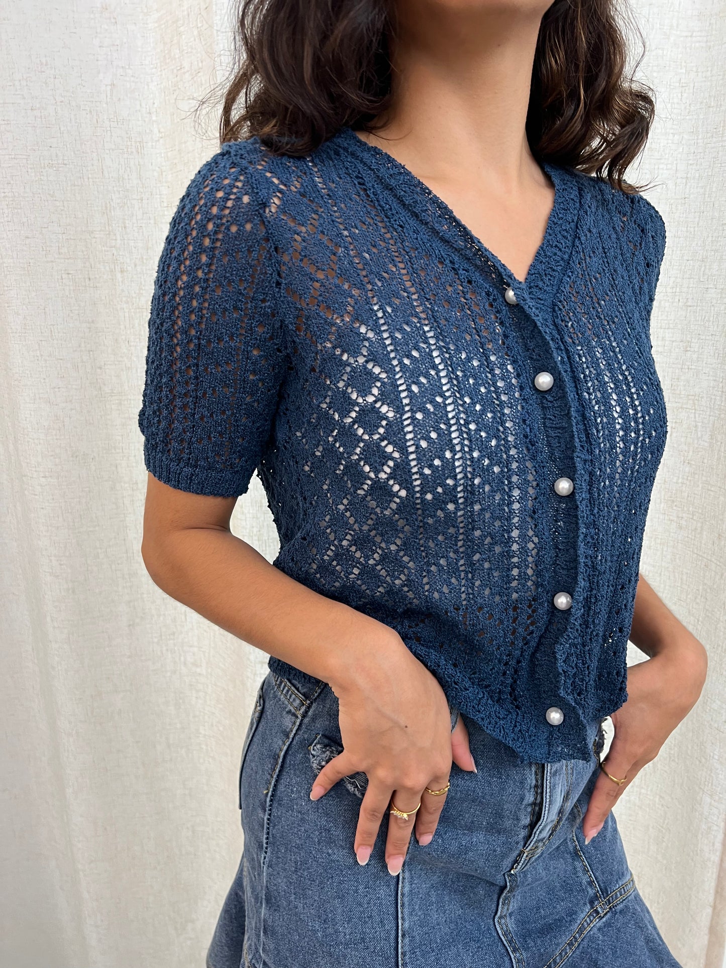 short slv knit cardigan