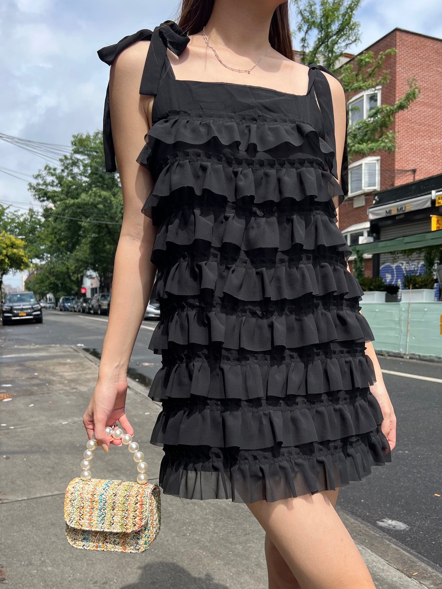 multi tiered short dress