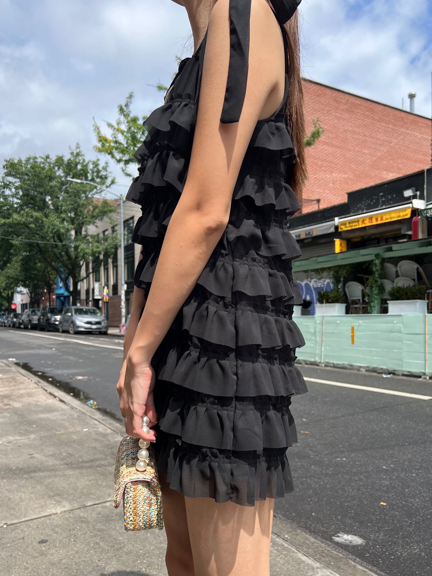 multi tiered short dress