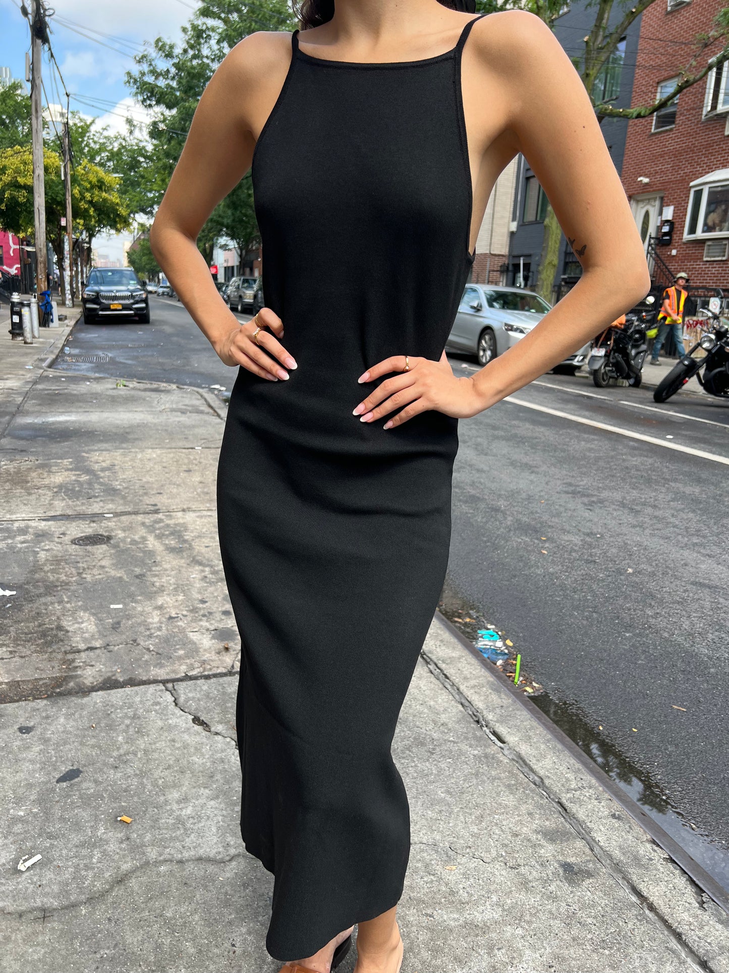 fitted midi dress