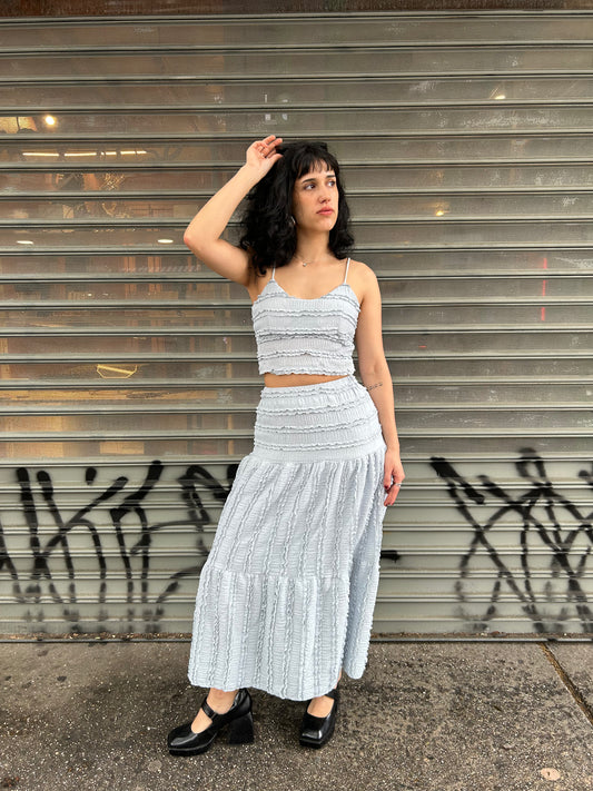 textured tank w long skirt set