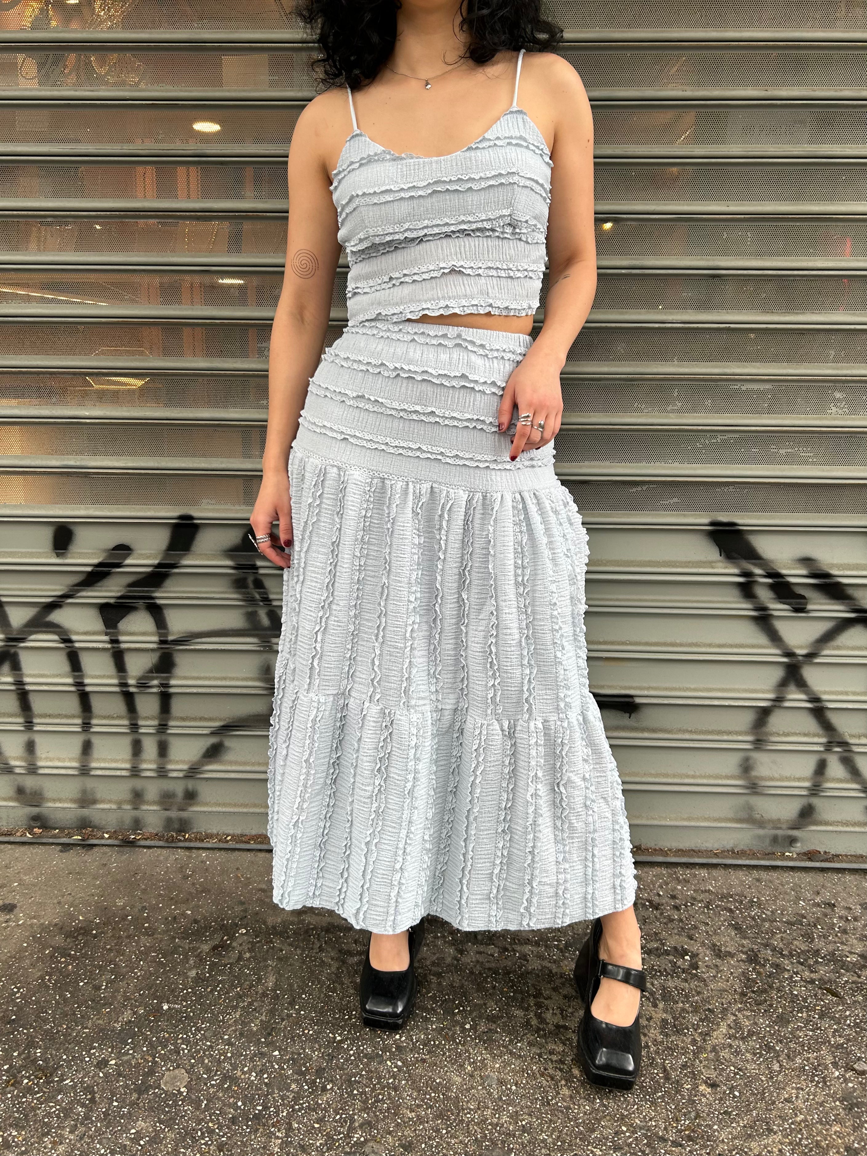 textured tank w long skirt set – Pinkyotto
