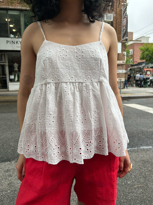 eyelet detail babydoll cami