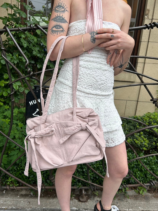 ribbon long shoulder bag