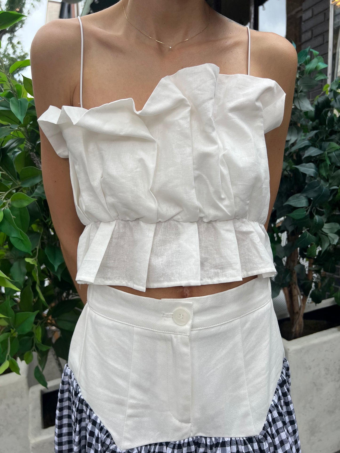 linen pintuck blouse