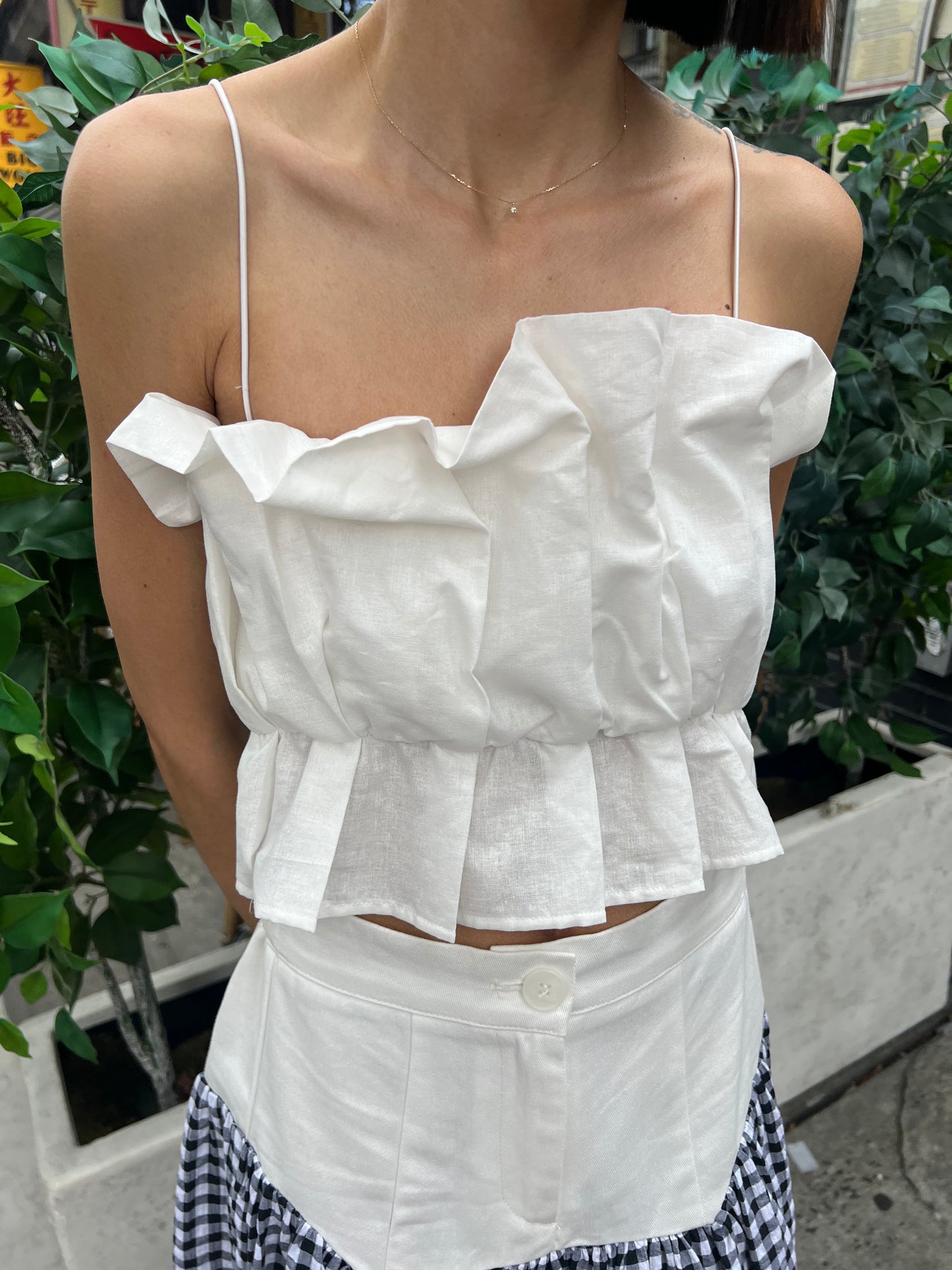 linen pintuck blouse