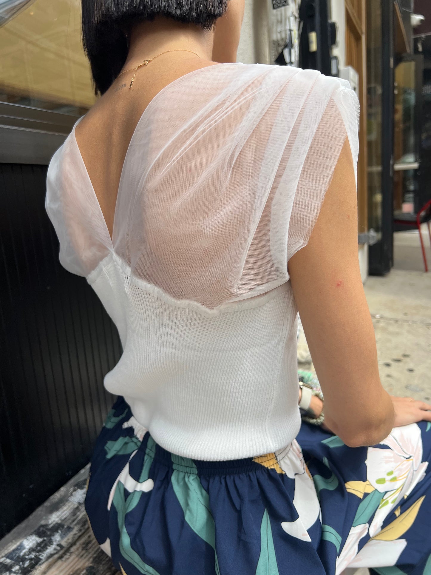 rib tank w mesh detail