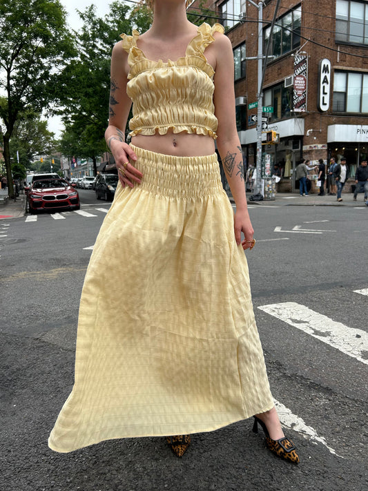 ruched top w long skirt set