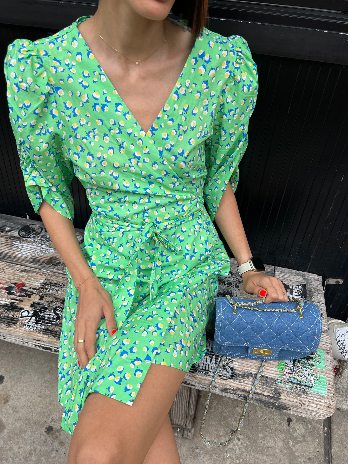 3/4 slv short dress