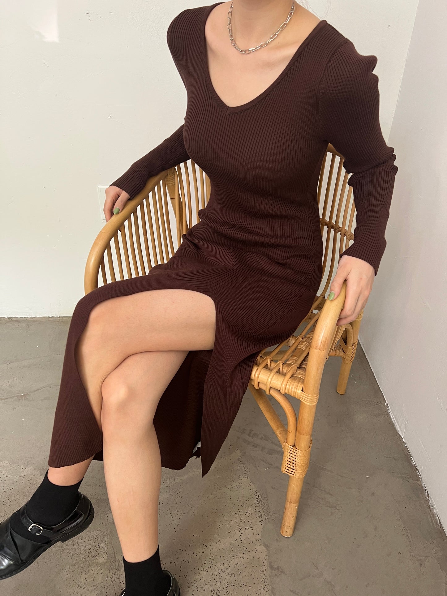 side slit midi dress