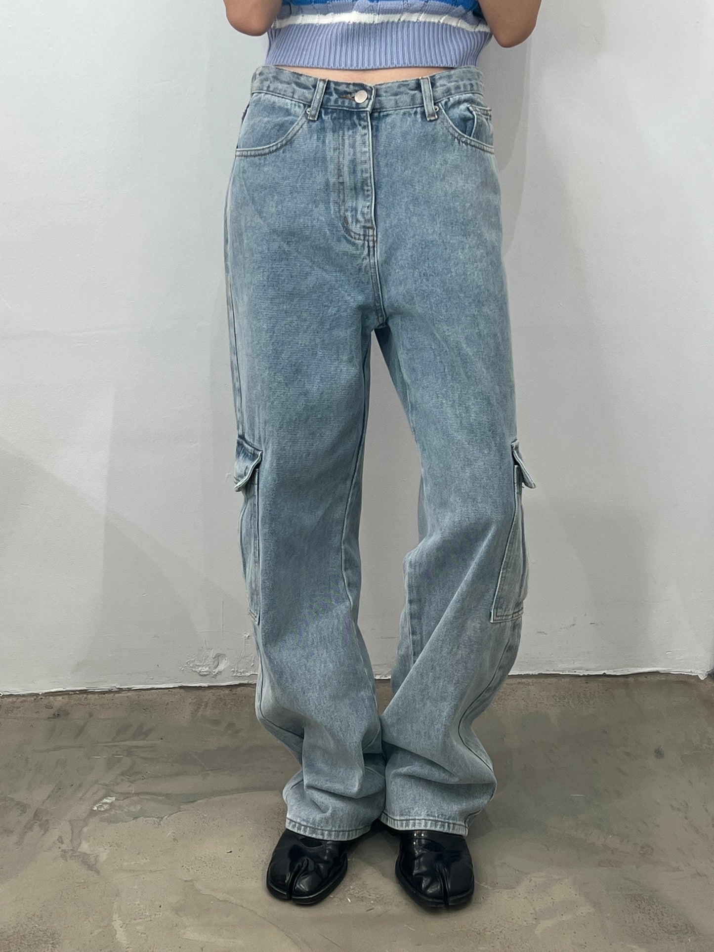 cargo pocket denim pant