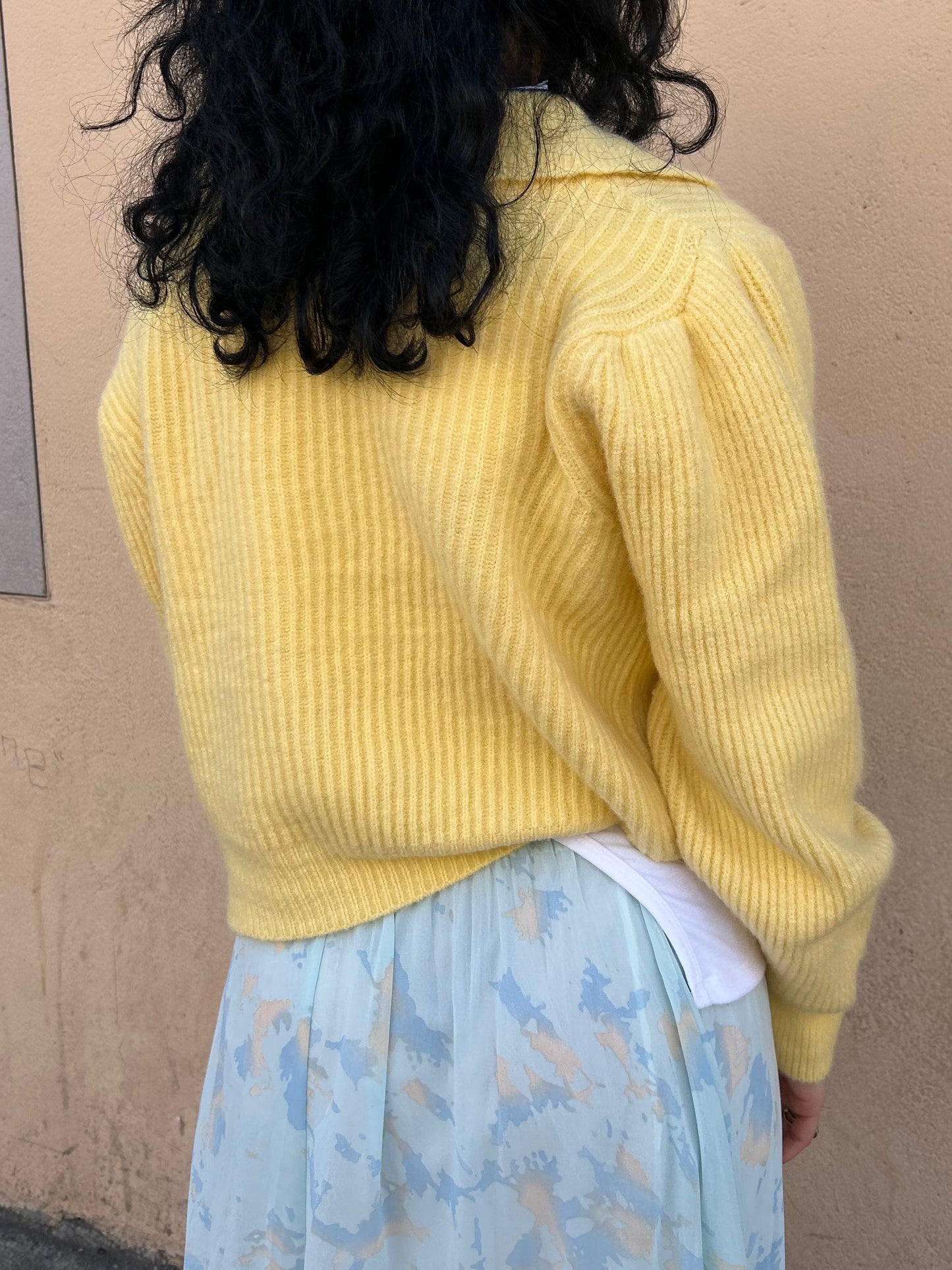 collared knit cardigan sweater