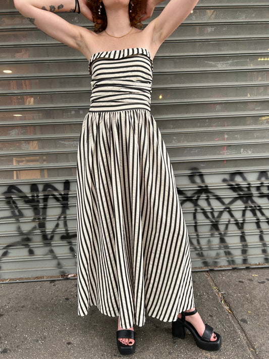 strapless stripe dress