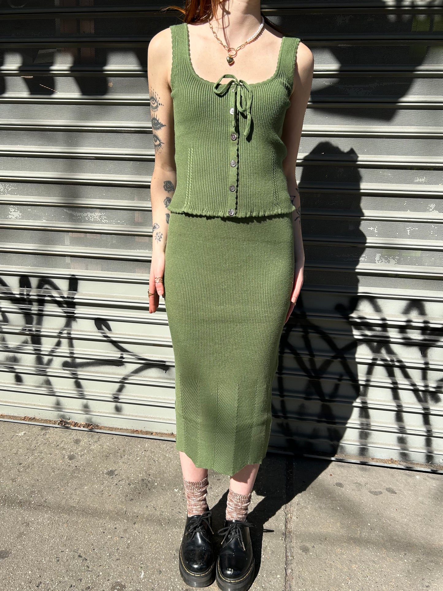 knit tank w long skirt set