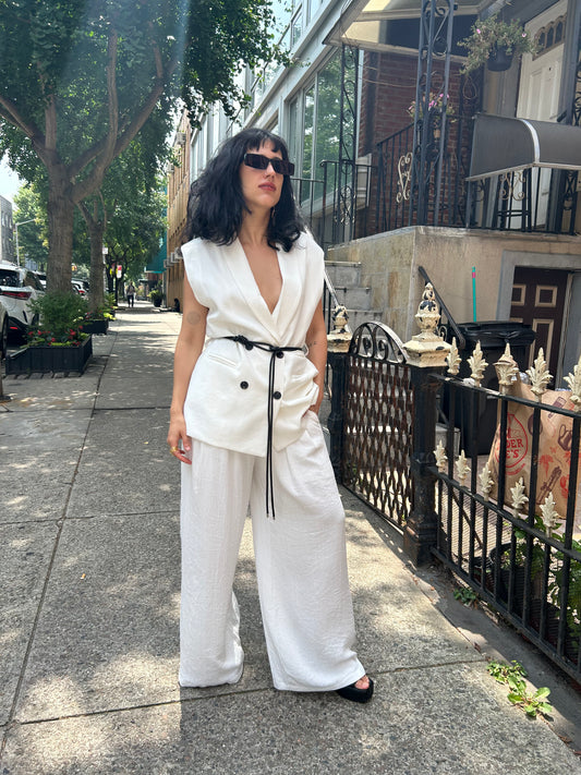 slvless vest w pant set