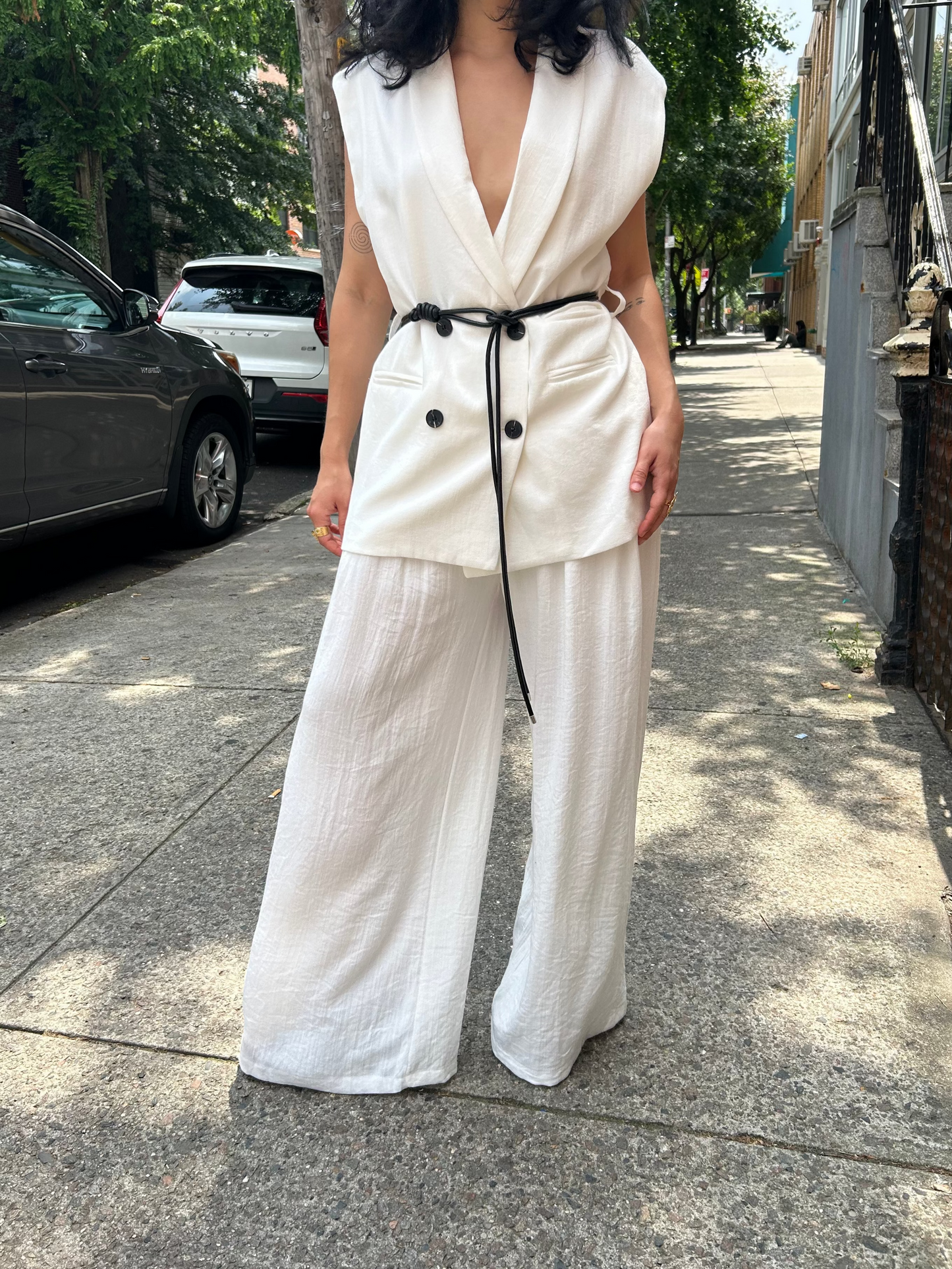 slvless vest w pant set