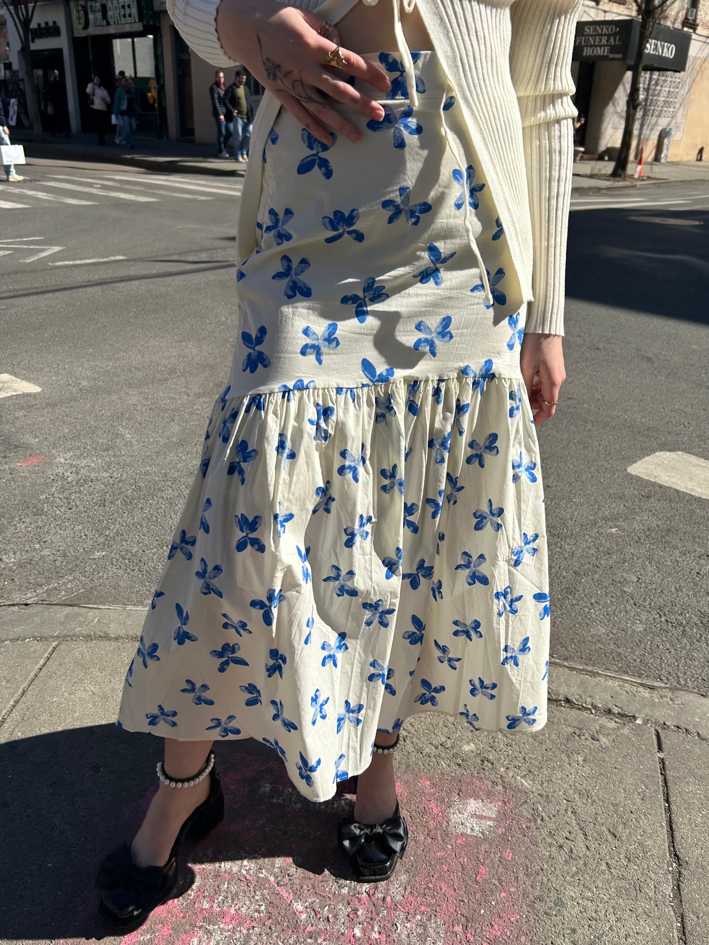 floral long skirt