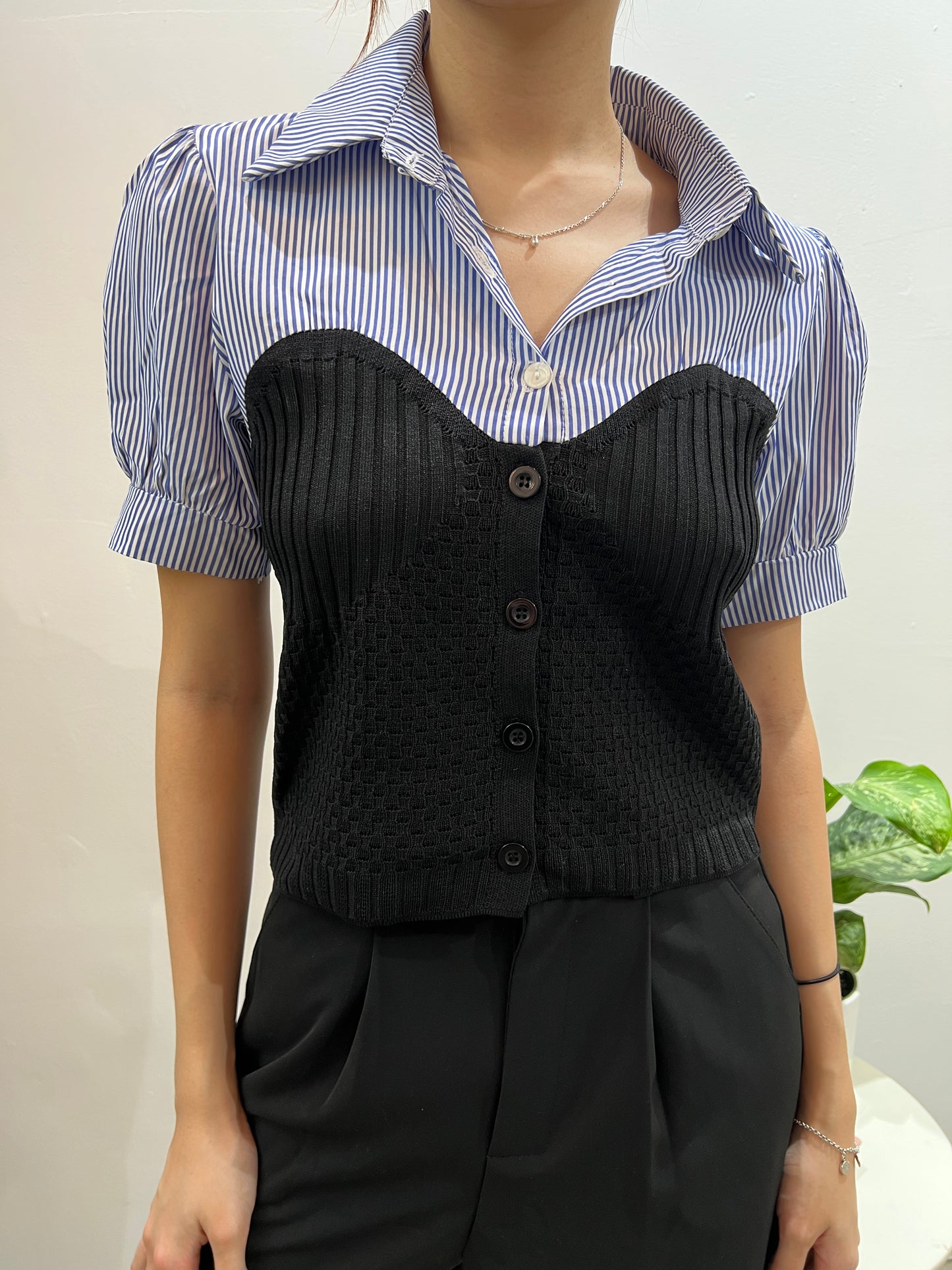 stripe bustier blouse