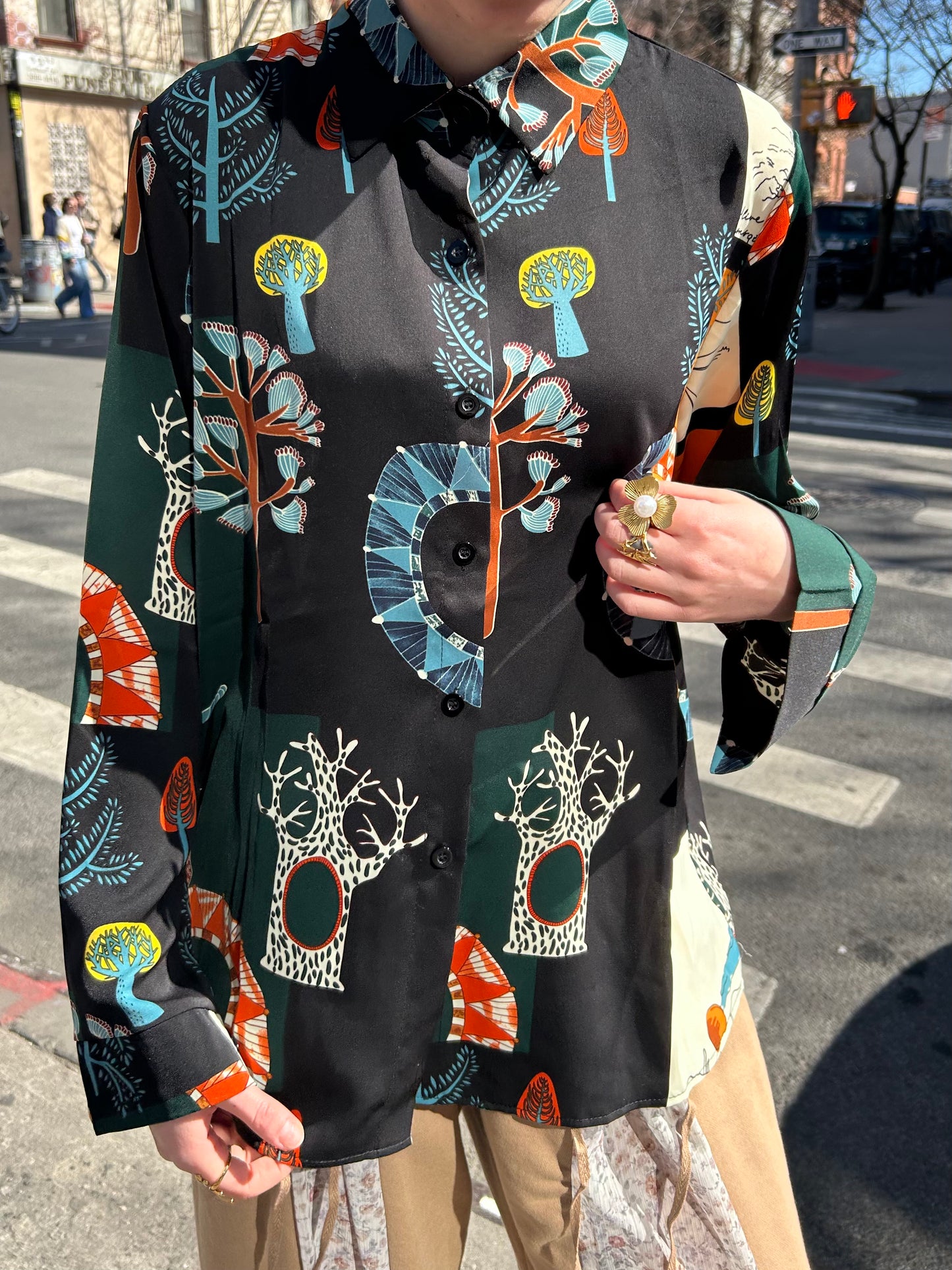 all over printed blouse