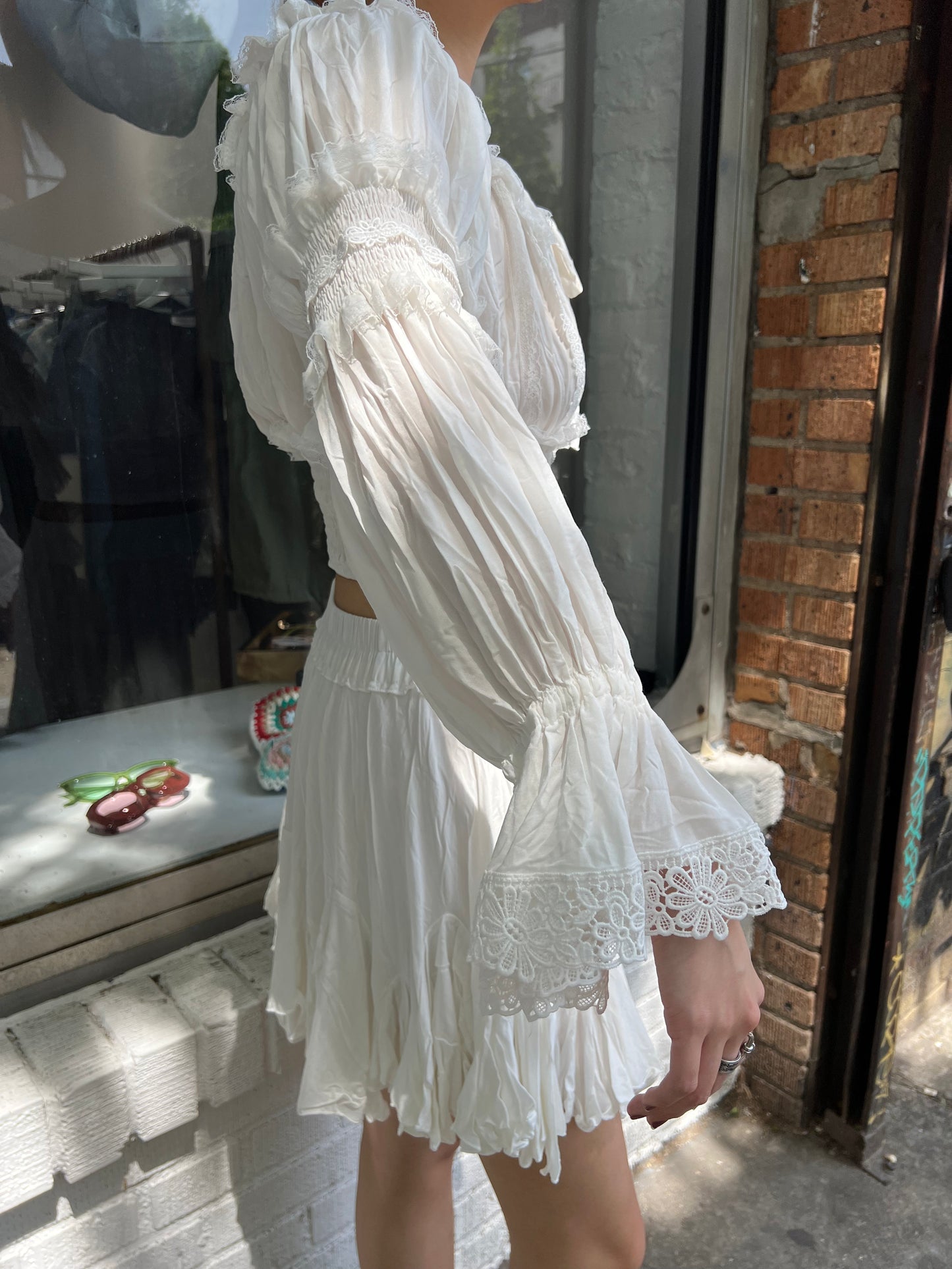 off shoulder top & skirt set