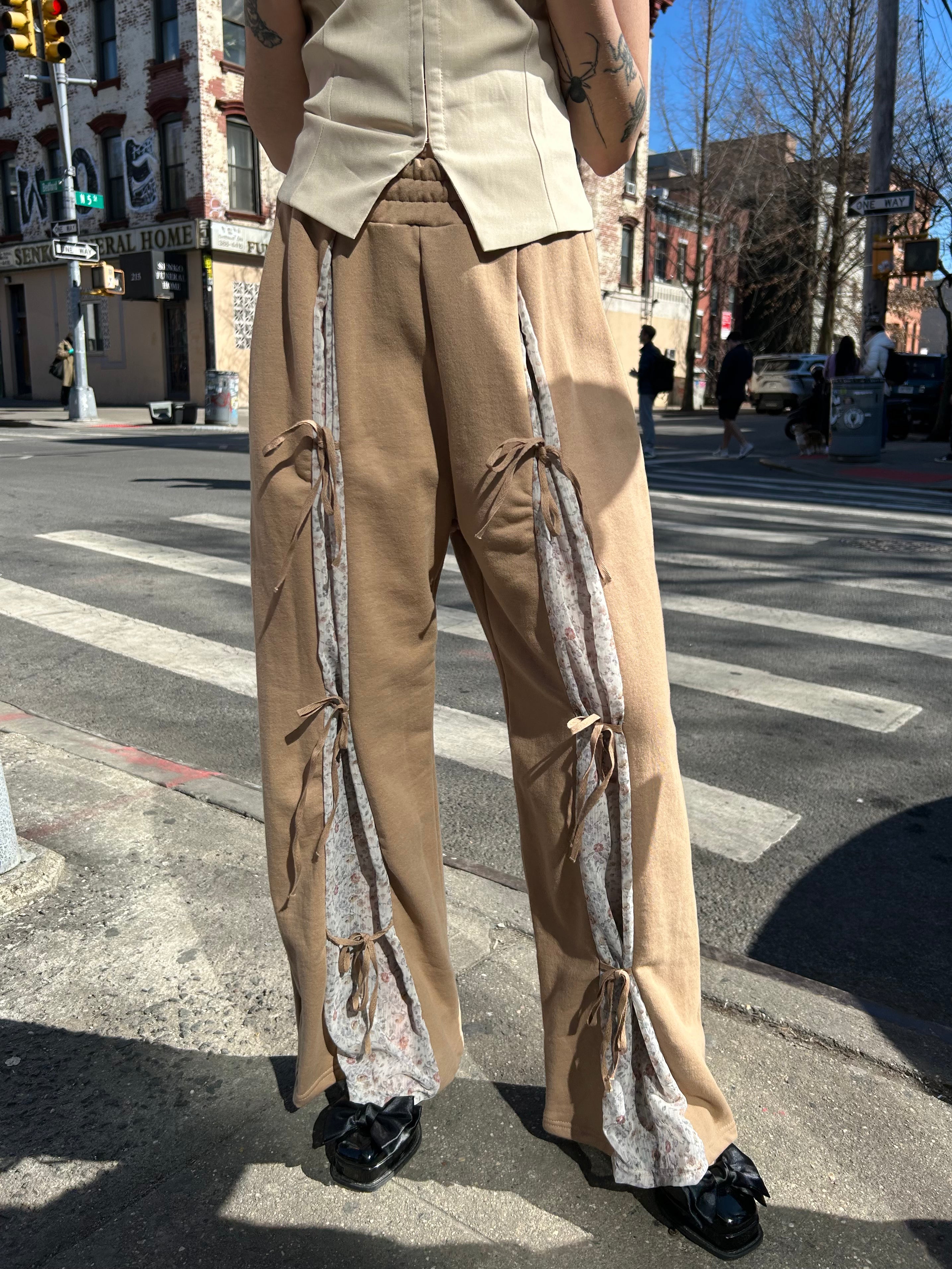 Snowdrop Serenade Ribbon Jogger Pants