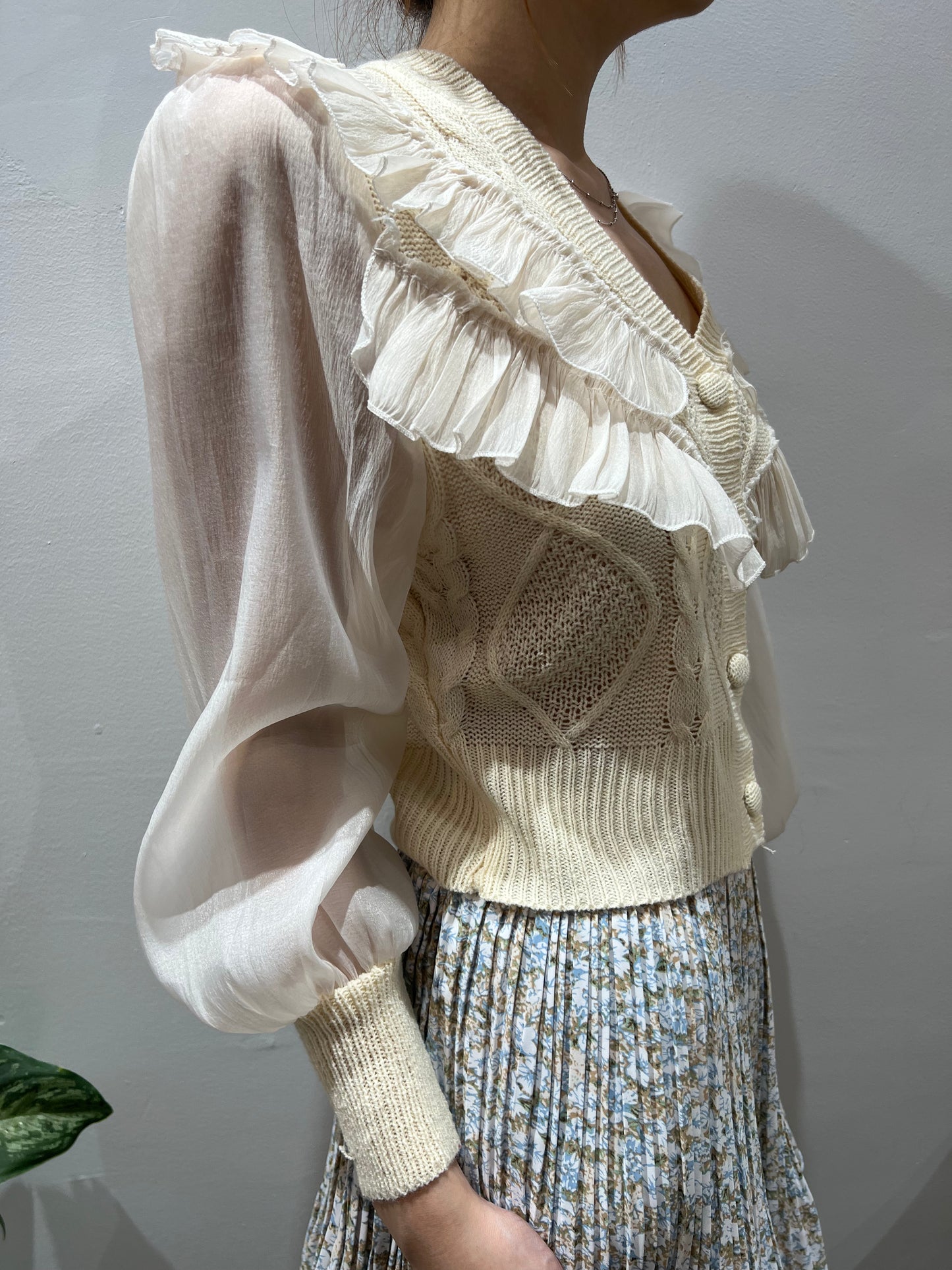 ruffle knit cardigan