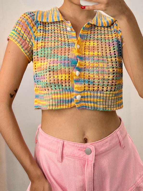multi colored knit top