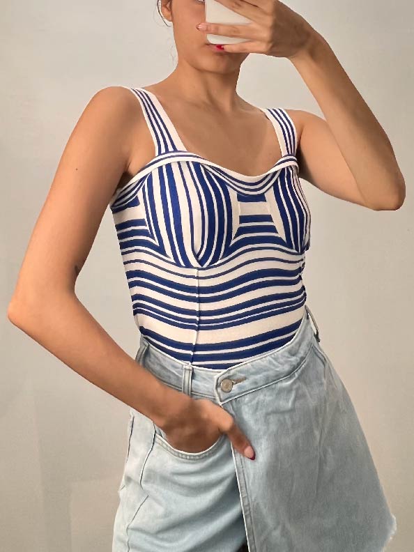 stripe knit tank