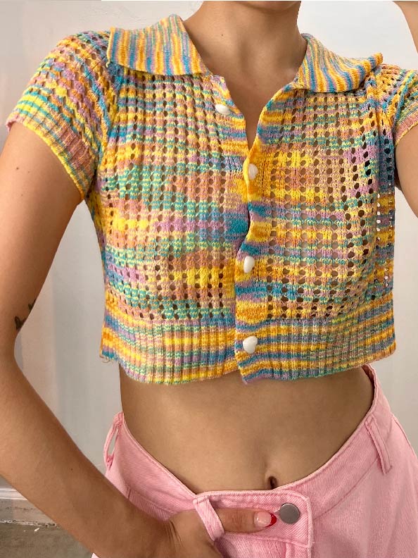 multi colored knit top