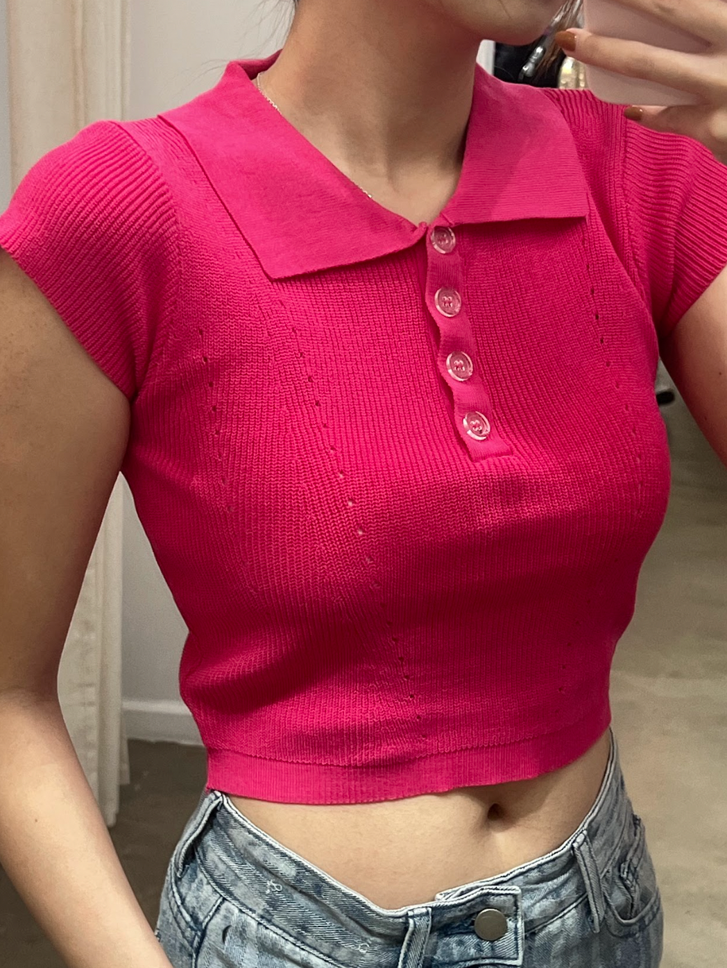 collared knit top