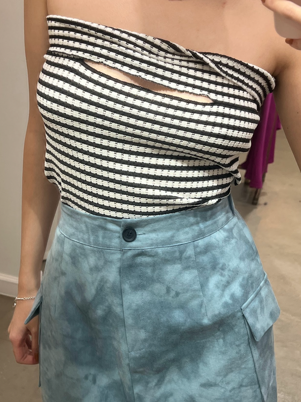 stripe tube knit top